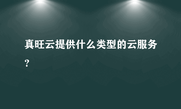 真旺云提供什么类型的云服务？