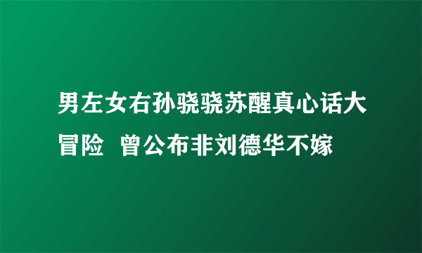 男左女右孙骁骁苏醒真心话大冒险  曾公布非刘德华不嫁