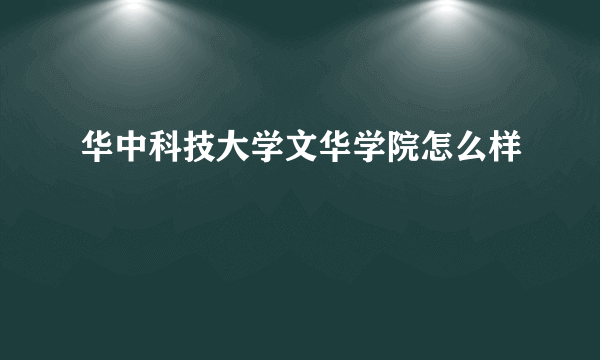 华中科技大学文华学院怎么样