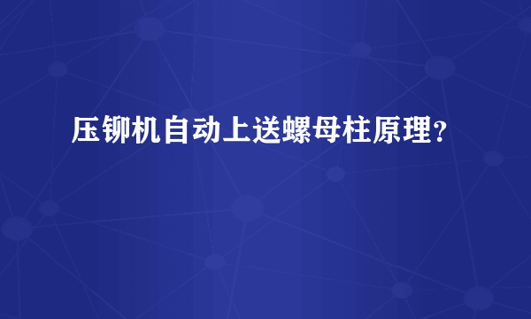 压铆机自动上送螺母柱原理？