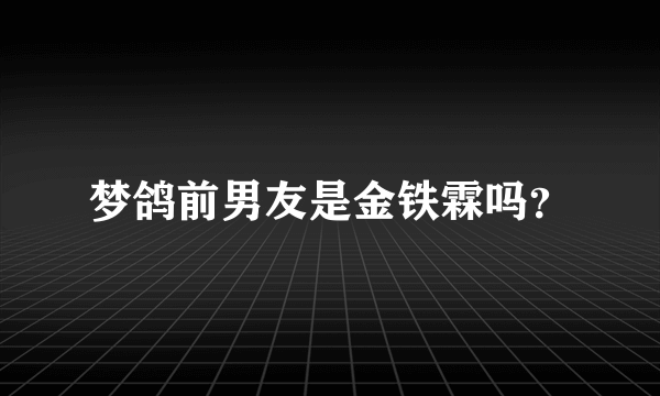 梦鸽前男友是金铁霖吗？