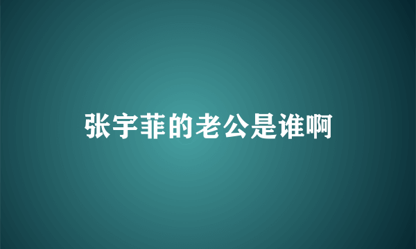 张宇菲的老公是谁啊