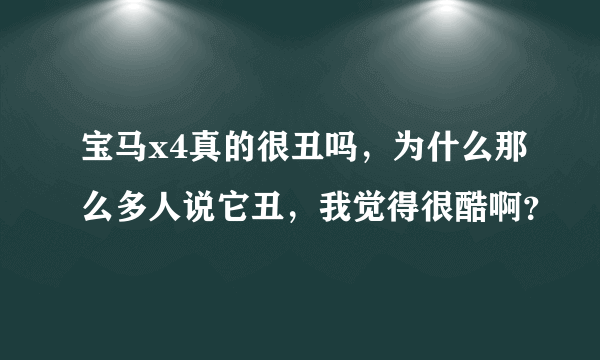 宝马x4真的很丑吗，为什么那么多人说它丑，我觉得很酷啊？