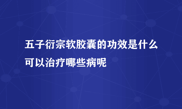 五子衍宗软胶囊的功效是什么可以治疗哪些病呢