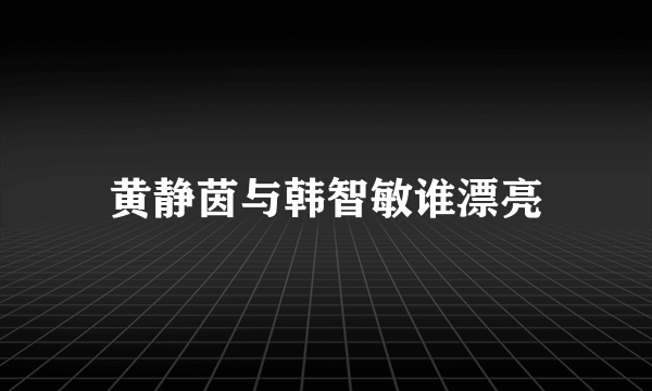 黄静茵与韩智敏谁漂亮