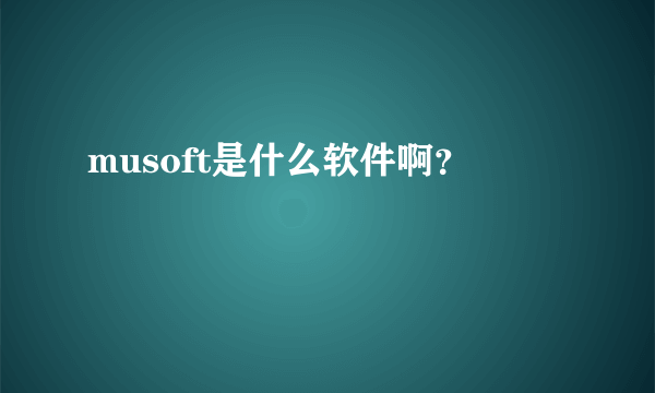 musoft是什么软件啊？