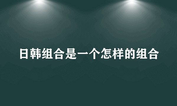 日韩组合是一个怎样的组合