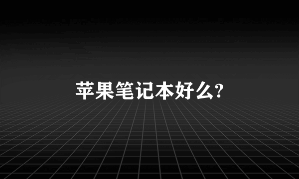 苹果笔记本好么?