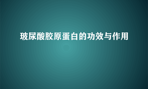 玻尿酸胶原蛋白的功效与作用