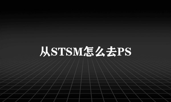 从STSM怎么去PS