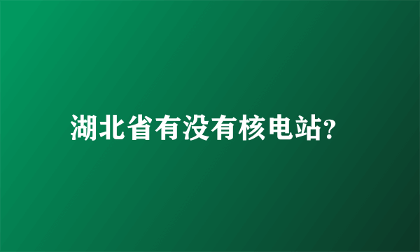 湖北省有没有核电站？