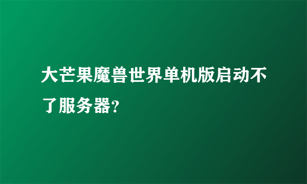 大芒果魔兽世界单机版启动不了服务器？