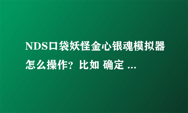 NDS口袋妖怪金心银魂模拟器怎么操作？比如 确定 是哪个按键？