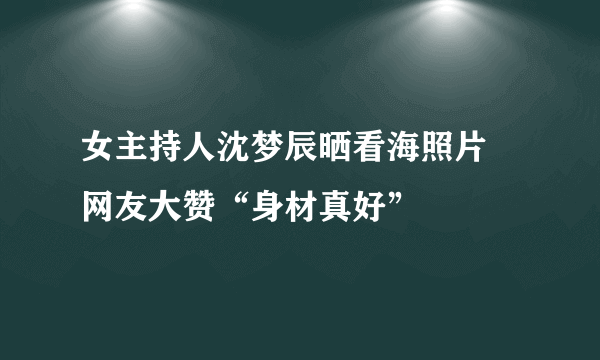 女主持人沈梦辰晒看海照片 网友大赞“身材真好”