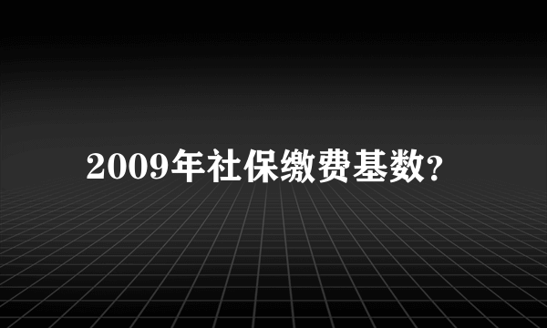 2009年社保缴费基数？