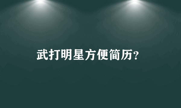 武打明星方便简历？