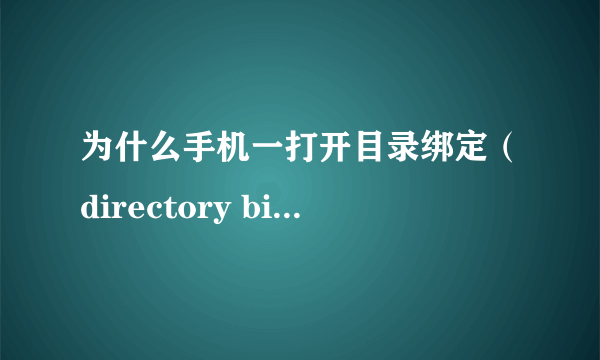 为什么手机一打开目录绑定（directory bind）就是黑屏