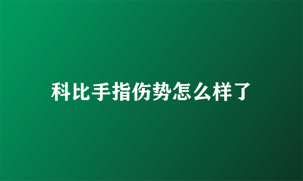 科比手指伤势怎么样了