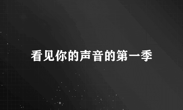 看见你的声音的第一季