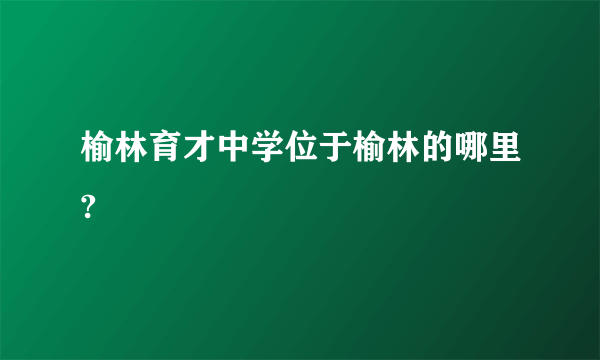 榆林育才中学位于榆林的哪里?