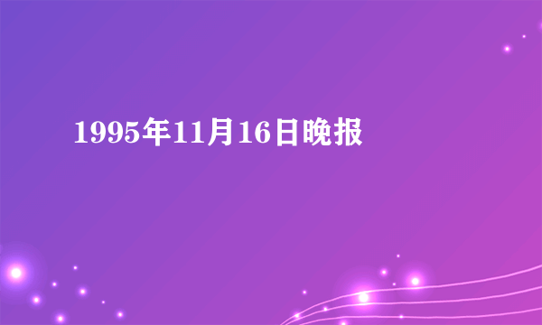 1995年11月16日晚报