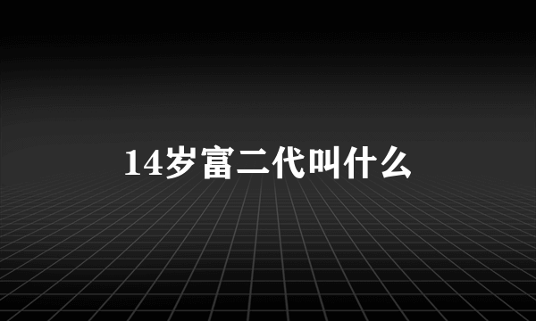 14岁富二代叫什么