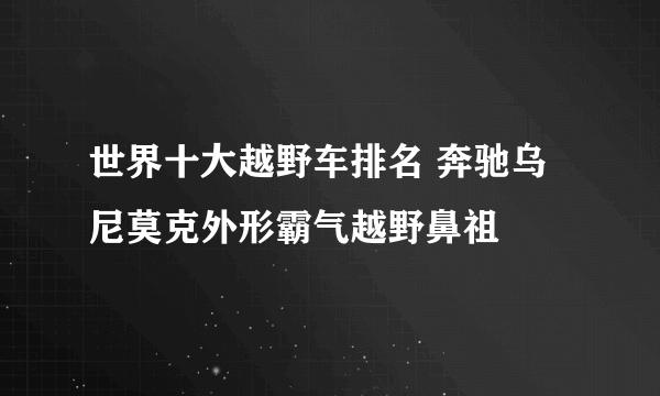 世界十大越野车排名 奔驰乌尼莫克外形霸气越野鼻祖