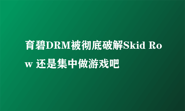 育碧DRM被彻底破解Skid Row 还是集中做游戏吧