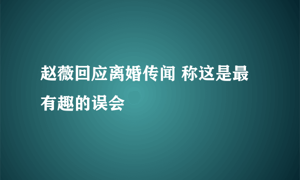 赵薇回应离婚传闻 称这是最有趣的误会