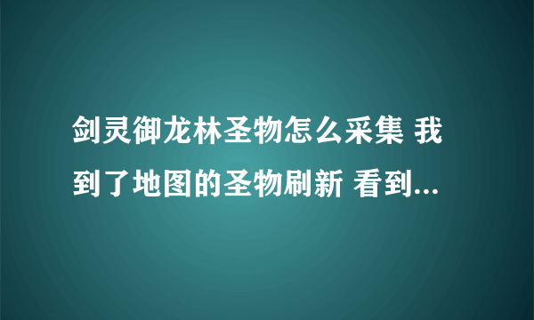 剑灵御龙林圣物怎么采集 我到了地图的圣物刷新 看到个发光的石头