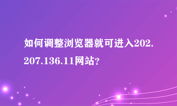 如何调整浏览器就可进入202.207.136.11网站？