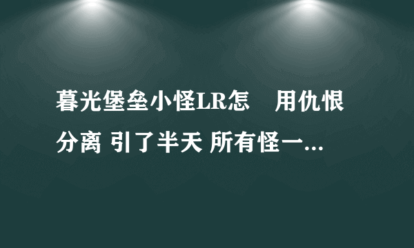 暮光堡垒小怪LR怎麼用仇恨分离 引了半天 所有怪一起出 要是有宏最好 谢谢各位大大