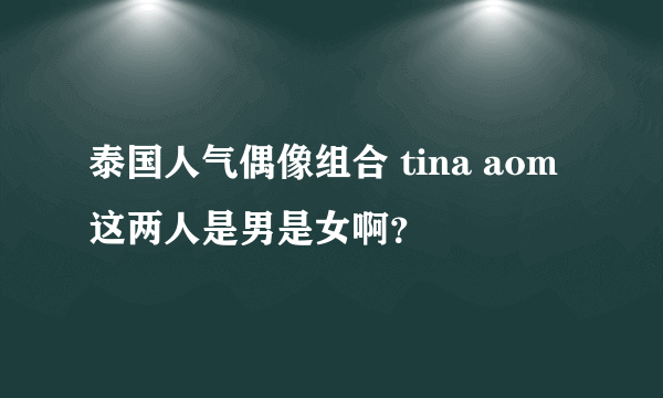 泰国人气偶像组合 tina aom 这两人是男是女啊？