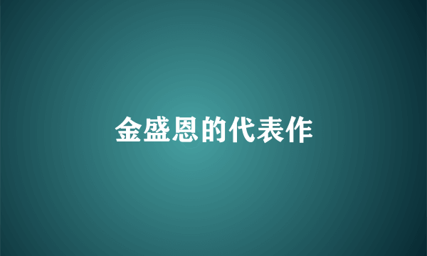 金盛恩的代表作