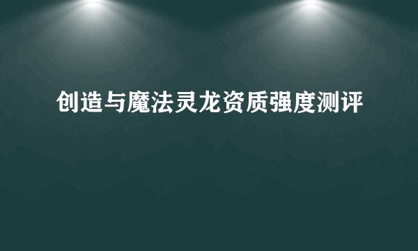 创造与魔法灵龙资质强度测评