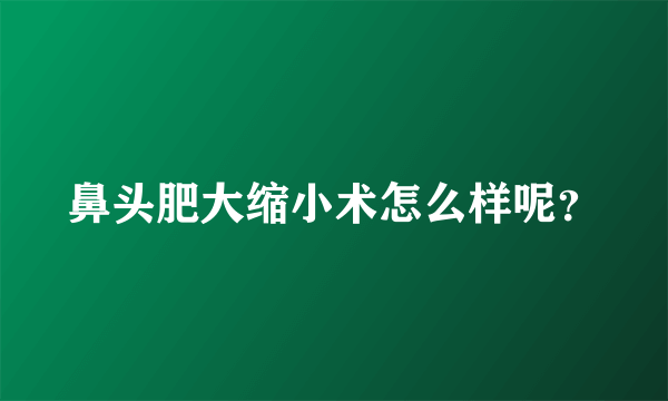 鼻头肥大缩小术怎么样呢？