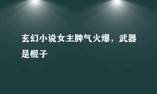 玄幻小说女主脾气火爆，武器是棍子