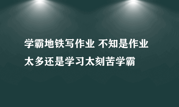 学霸地铁写作业 不知是作业太多还是学习太刻苦学霸