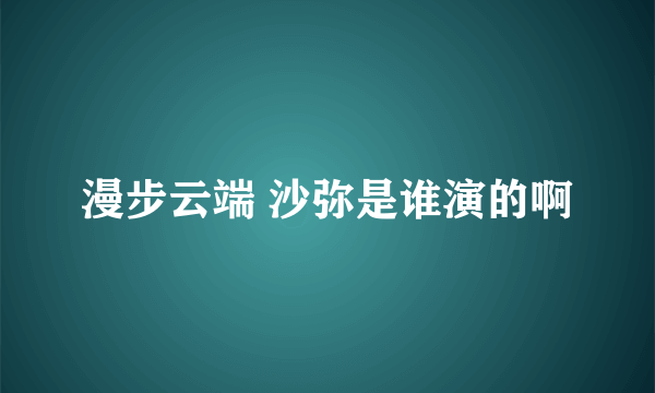 漫步云端 沙弥是谁演的啊