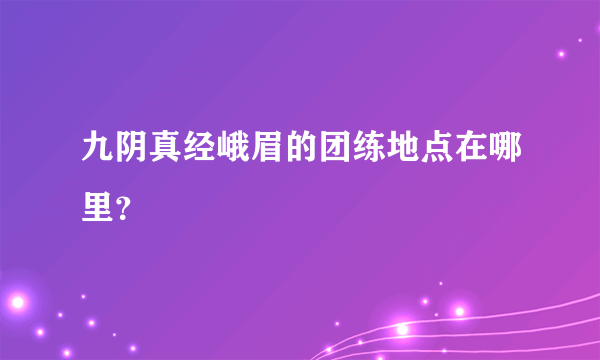 九阴真经峨眉的团练地点在哪里？