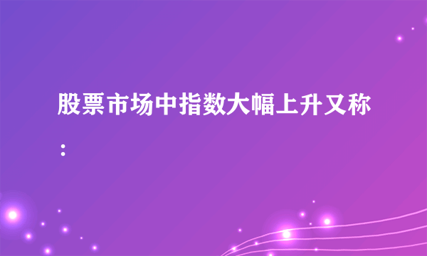 股票市场中指数大幅上升又称：