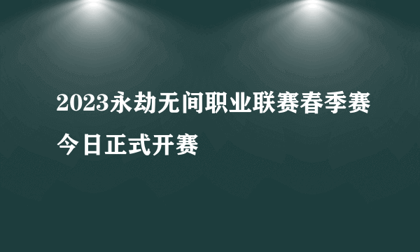 2023永劫无间职业联赛春季赛今日正式开赛