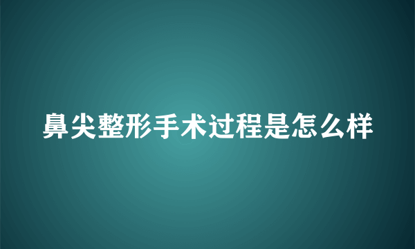 鼻尖整形手术过程是怎么样