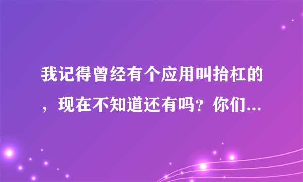 我记得曾经有个应用叫抬杠的，现在不知道还有吗？你们觉得此款软件sb吗？说实话哦！