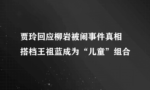 贾玲回应柳岩被闹事件真相 搭档王祖蓝成为“儿童”组合