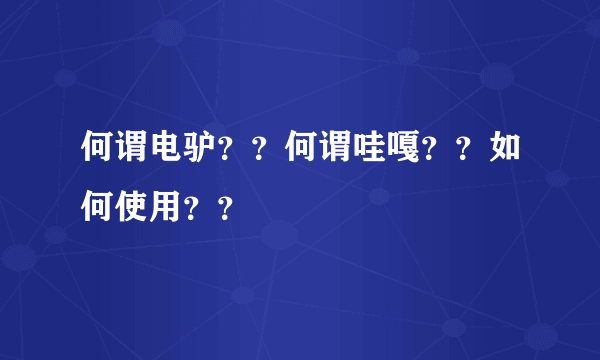 何谓电驴？？何谓哇嘎？？如何使用？？