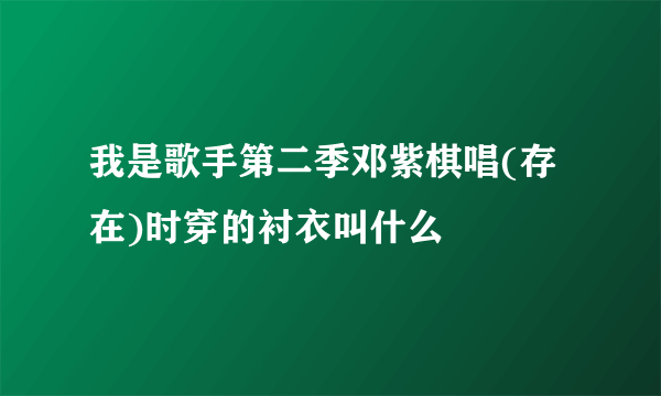 我是歌手第二季邓紫棋唱(存在)时穿的衬衣叫什么