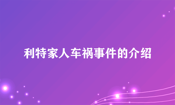 利特家人车祸事件的介绍