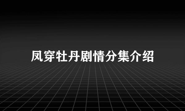 凤穿牡丹剧情分集介绍