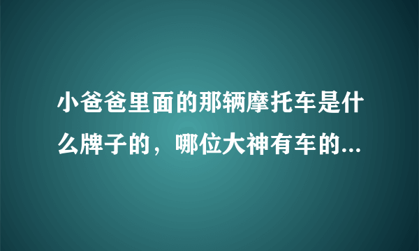 小爸爸里面的那辆摩托车是什么牌子的，哪位大神有车的性能的详细介绍